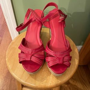 Red Old Navy wedge platforms